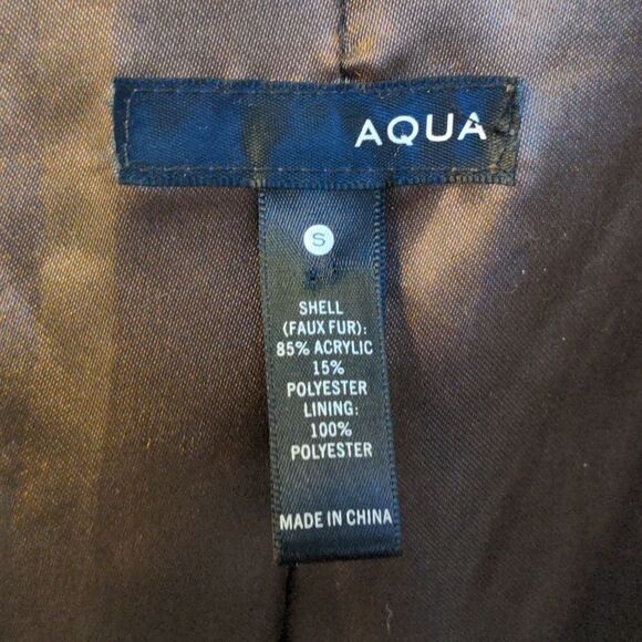 Aqua Taupe Faux Fur Vest w/ Wide Collar Size S - Picture 9 of 11